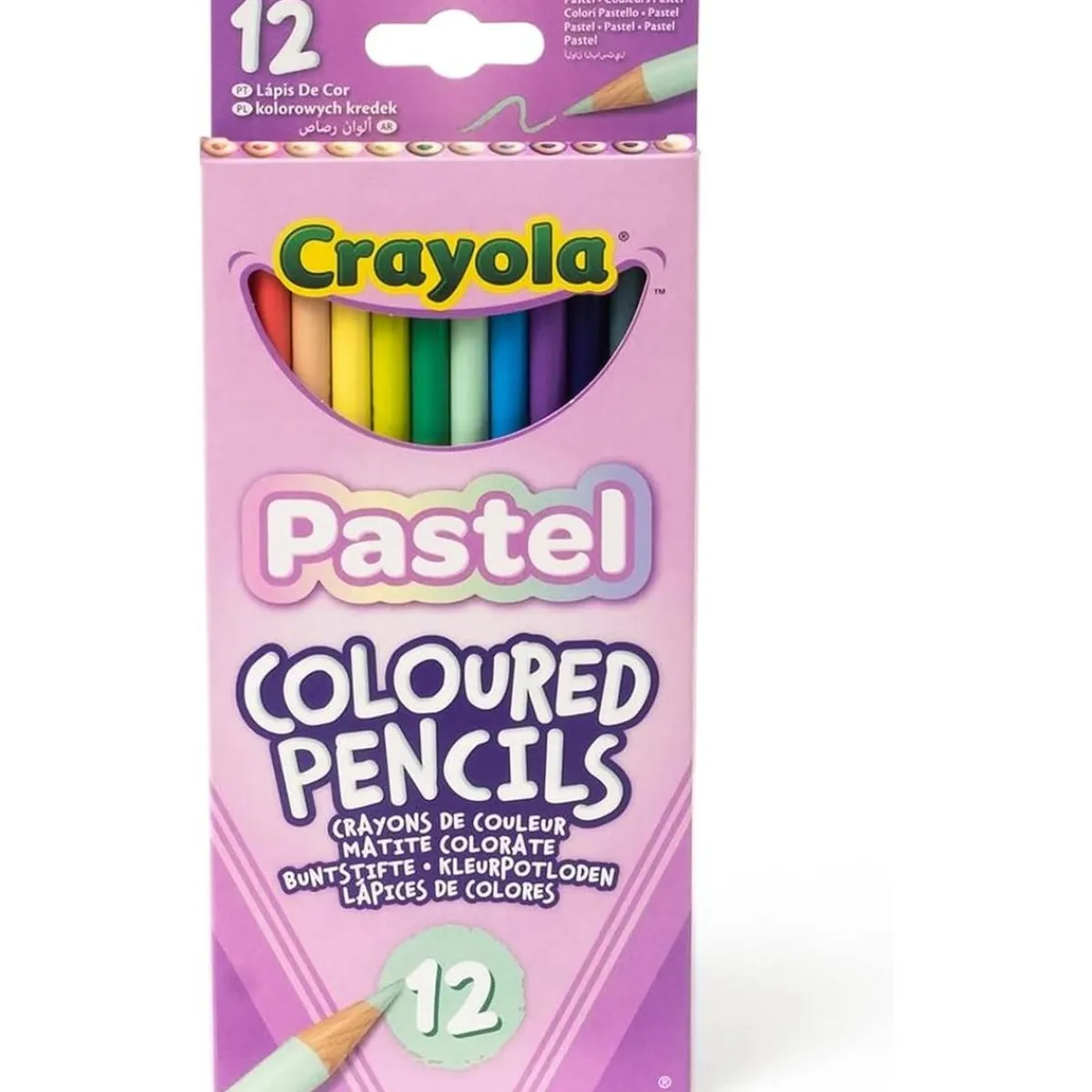 CRAYOLA Arte Y Manualidades*- Lápices de colores pastel de dibujo, caja de 12 colores ㅤ
