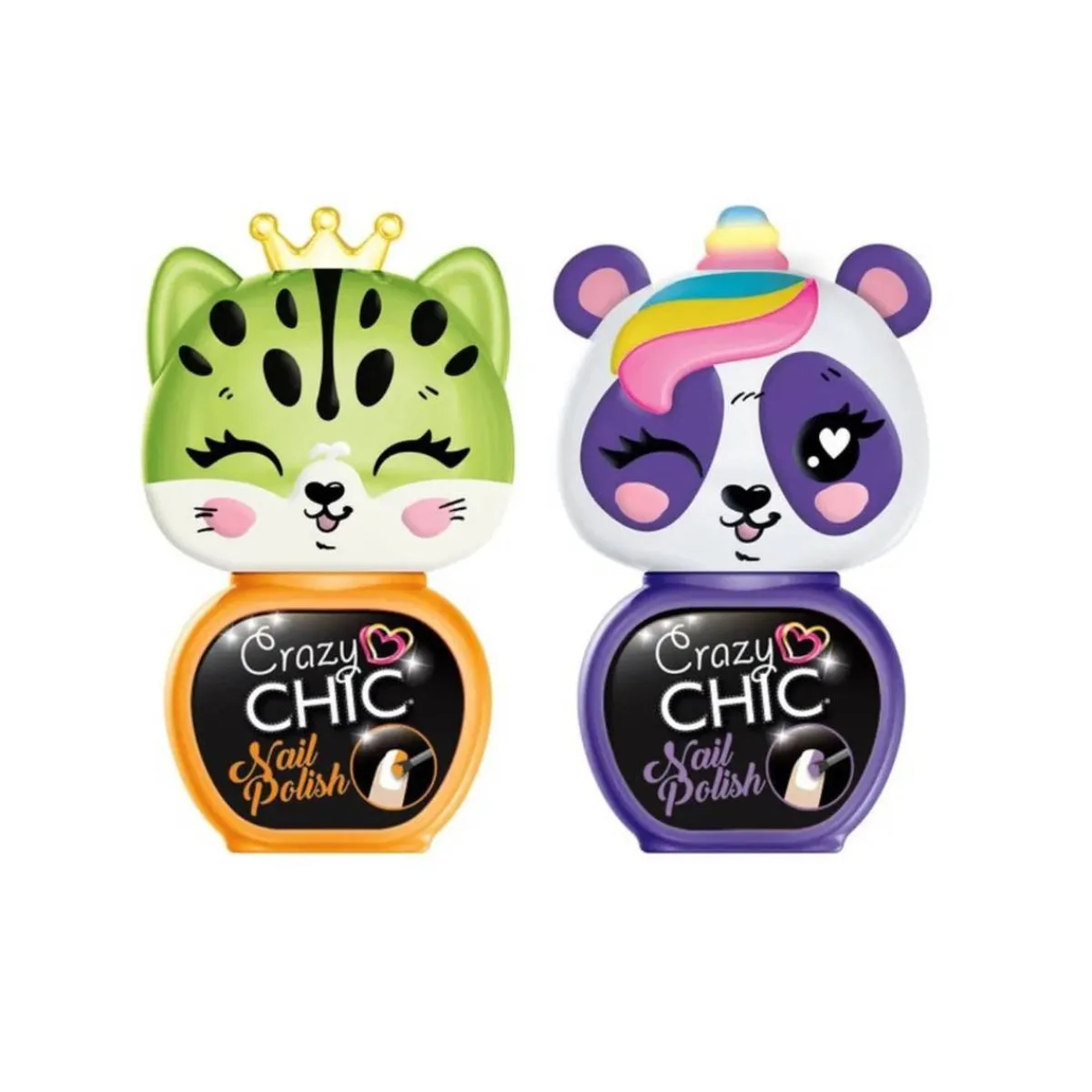 CRAZY CHIC Estilo De Vida*- Pack 2 Esmaltes de Uñas Animales (varios modelos)