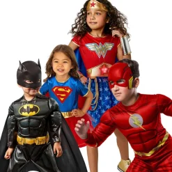 RUBIE'S Disfraces|Halloween*DC Cómics - Disfraz Flash clásico con pecho musculoso y máscara para Halloween y Carnaval ㅤ