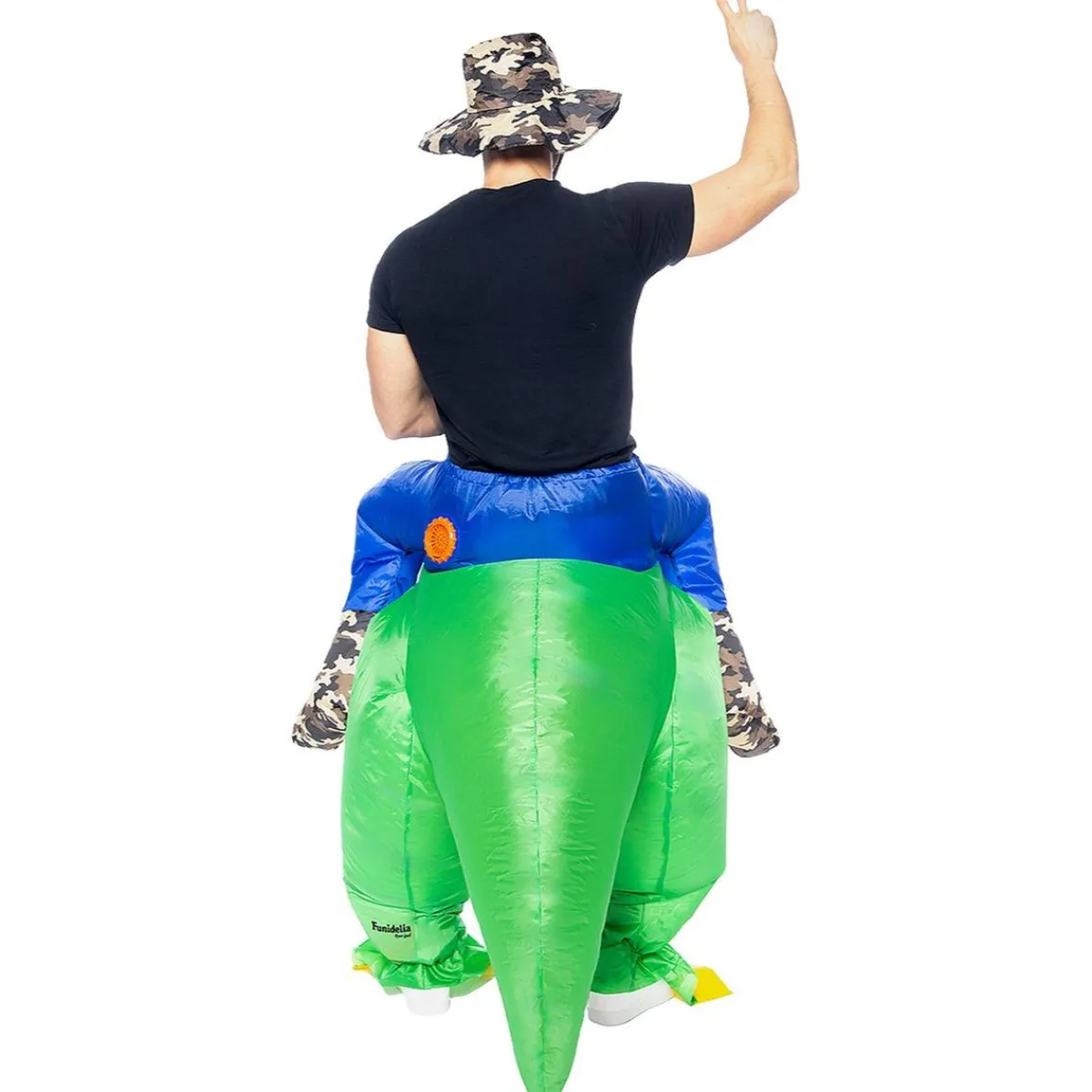 Funidelia Halloween|Disfraces*Disfraz a hombros de dinosaurio explorador hinchable para adulto Talla única