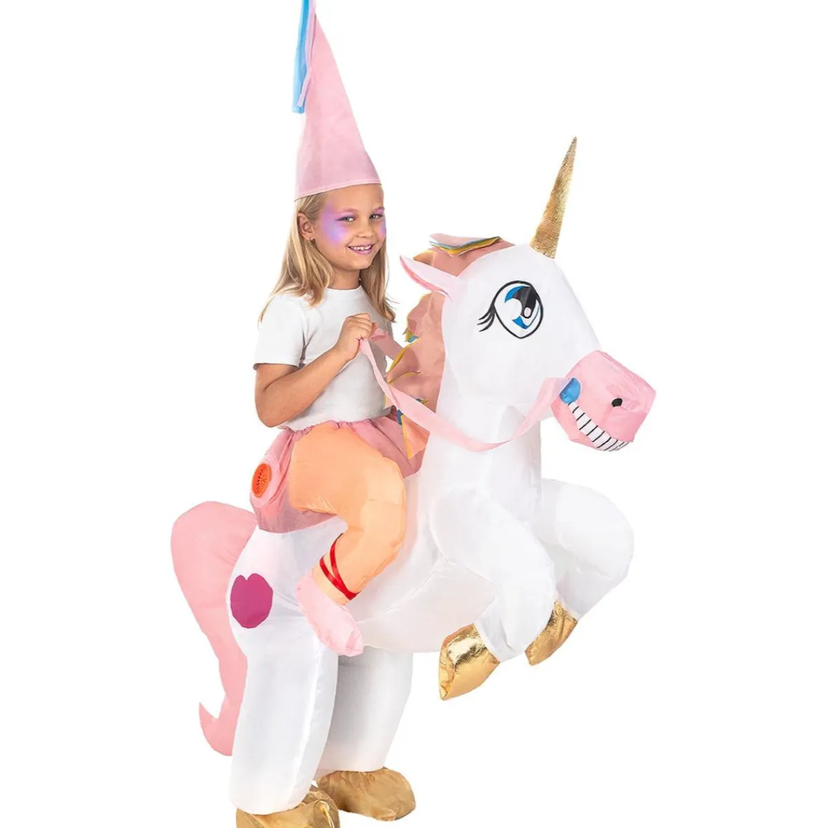 Funidelia Disfraces|Halloween*Disfraz a hombros de unicornio hinchable para niños Talla única