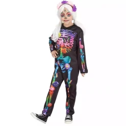 RUBIE'S Disfraces|Halloween*Disfraz Catrina Happy Flower Talla S (7-8 años)