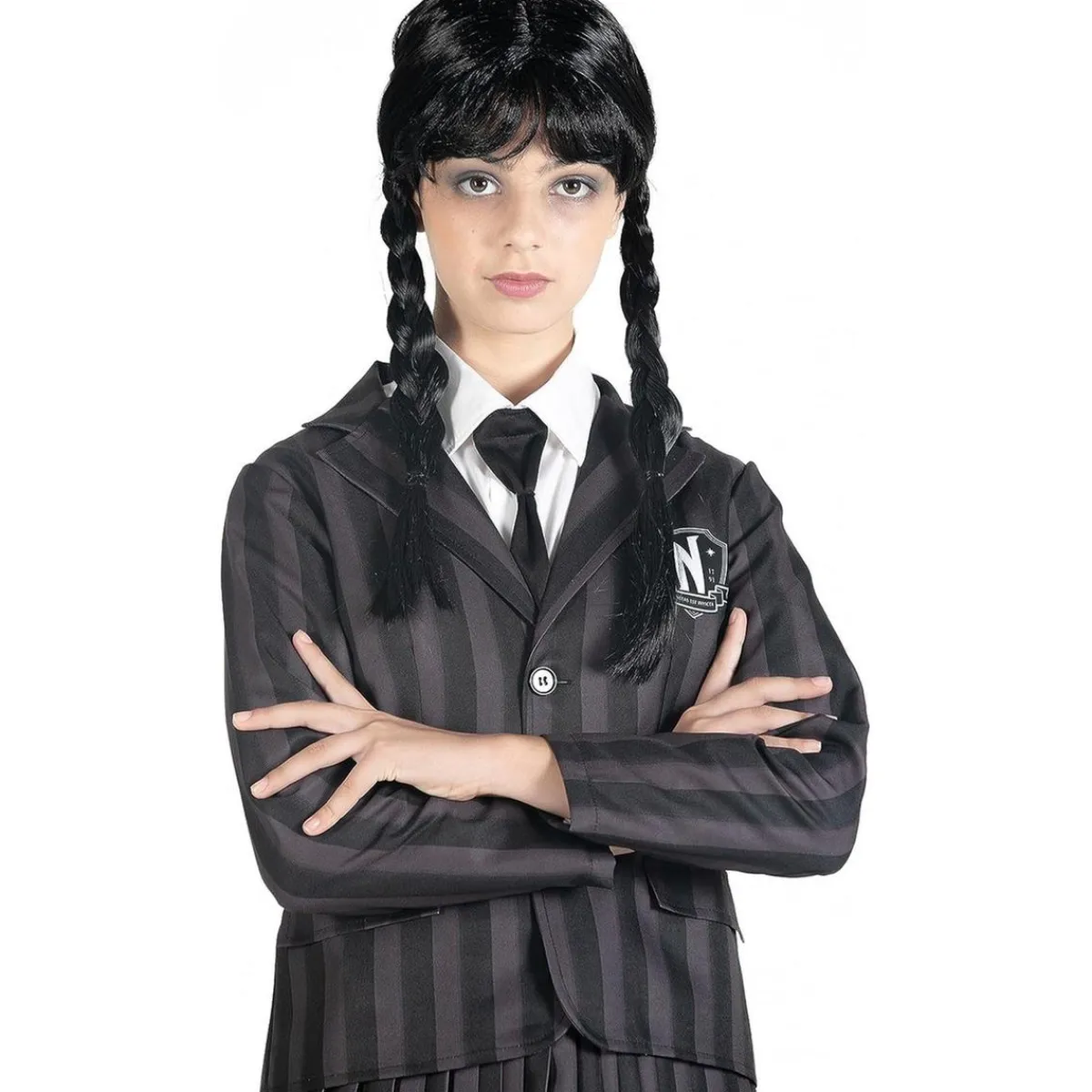 TOYS "R" US Disfraces|Halloween*Disfraz Ciao de miércoles Addams, color negro y gris, 140cm ㅤ