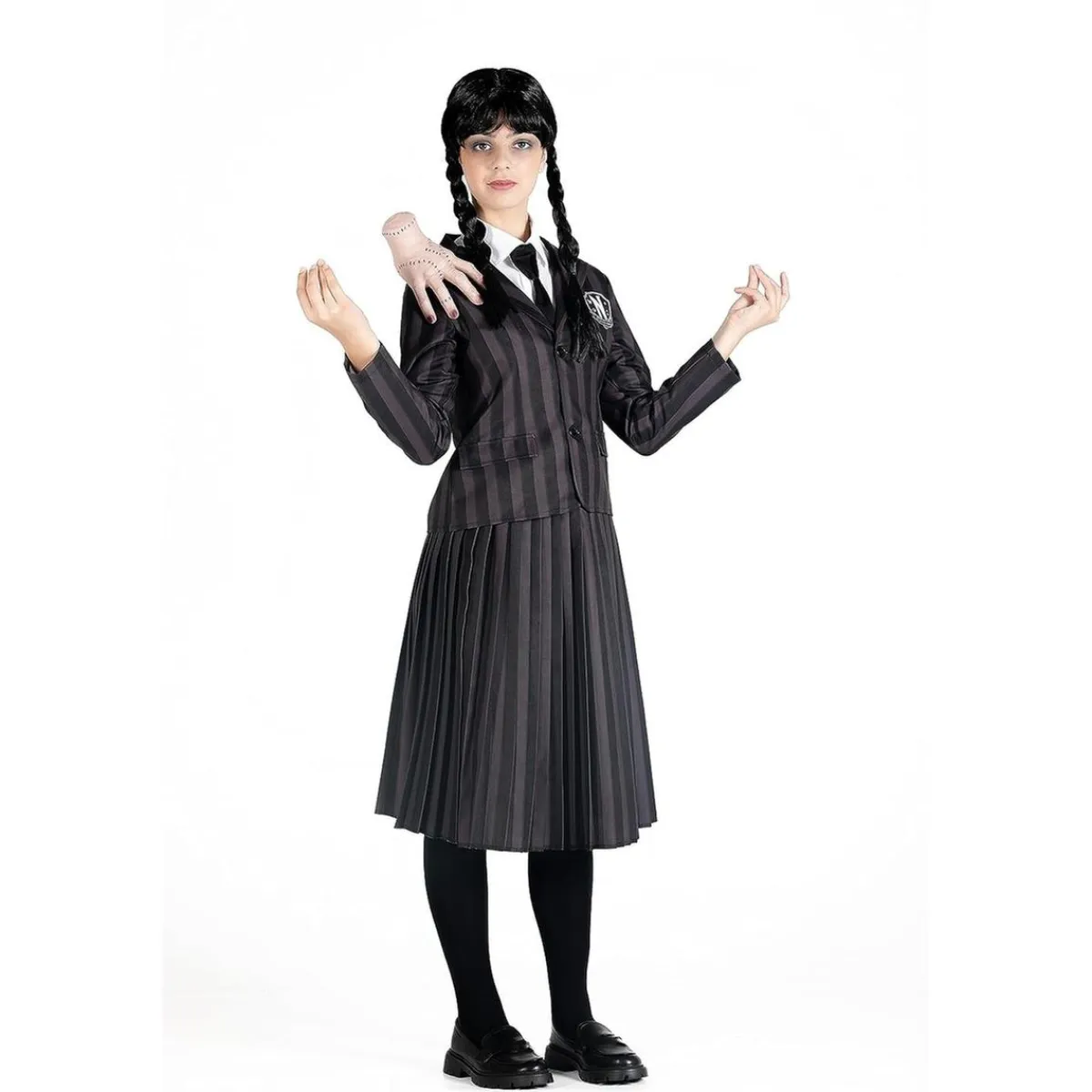 TOYS "R" US Disfraces|Halloween*Disfraz Ciao de miércoles Addams, color negro y gris, 140cm ㅤ