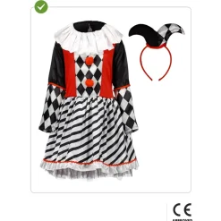 Funidelia Halloween|Disfraces*Disfraz de Arlequín para niña 3-4 años