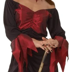 ABYSSE CORP Disfraces|Halloween*Disfraz de bruja adulta en rojo, talla única