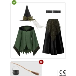 Funidelia Disfraces|Halloween*Disfraz de bruja deluxe niña 10-12 años