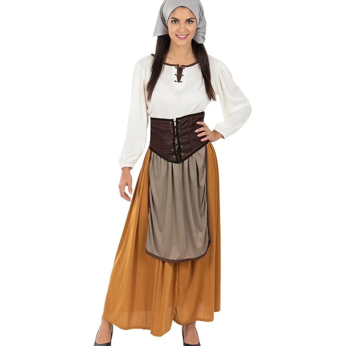 Funidelia Disfraces|Halloween*Disfraz de campesina medieval para mujer L