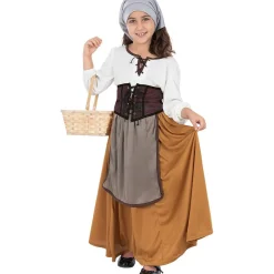 Funidelia Disfraces|Halloween*Disfraz de campesina medieval para niña 3-4 años