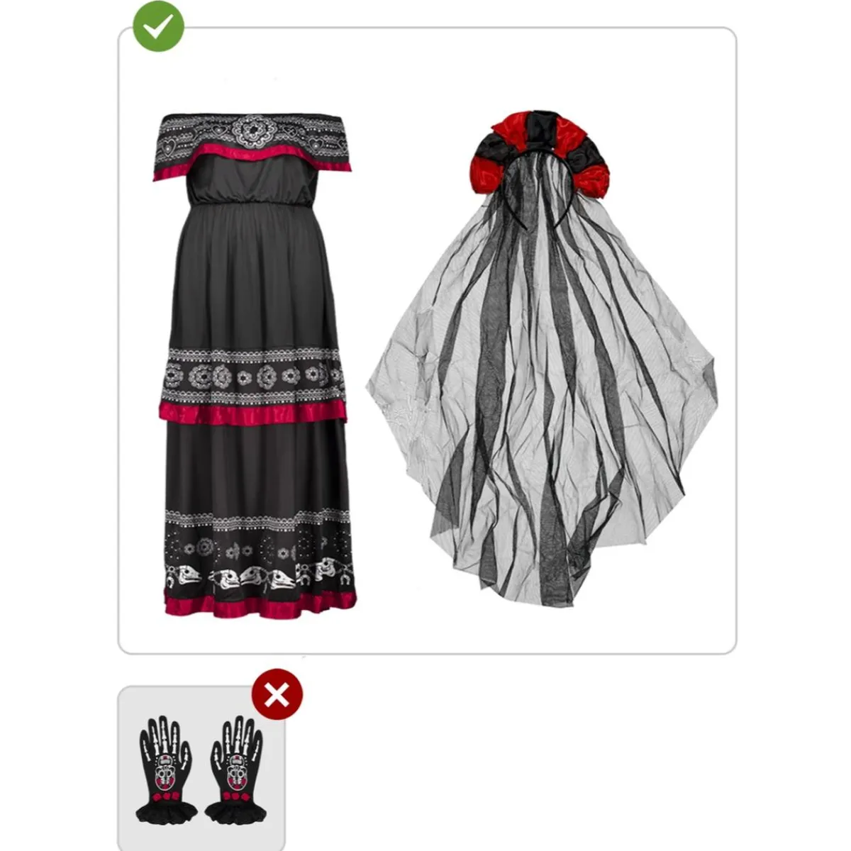 Funidelia Disfraces|Halloween*Disfraz de Catrina mujer XL