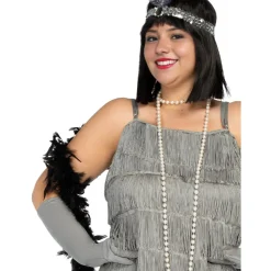 Funidelia Disfraces|Halloween*Disfraz de charlestón años 20 plateado XL