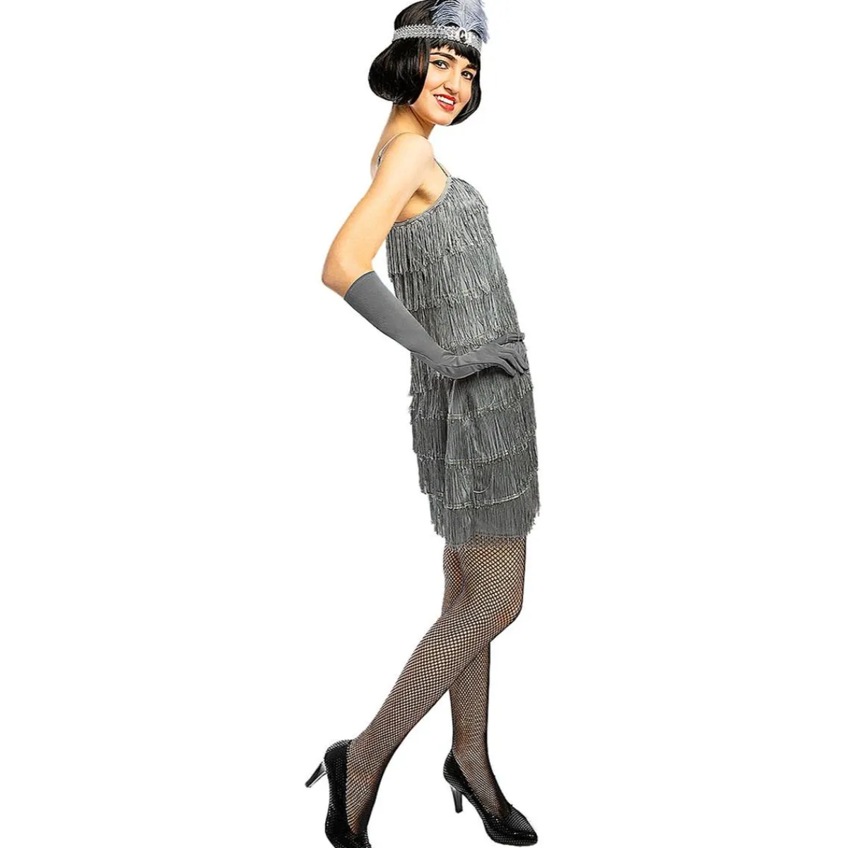Funidelia Disfraces|Halloween*Disfraz de charlestón años 20 plateado L