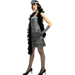 Funidelia Disfraces|Halloween*Disfraz de charlestón años 20 plateado XXL