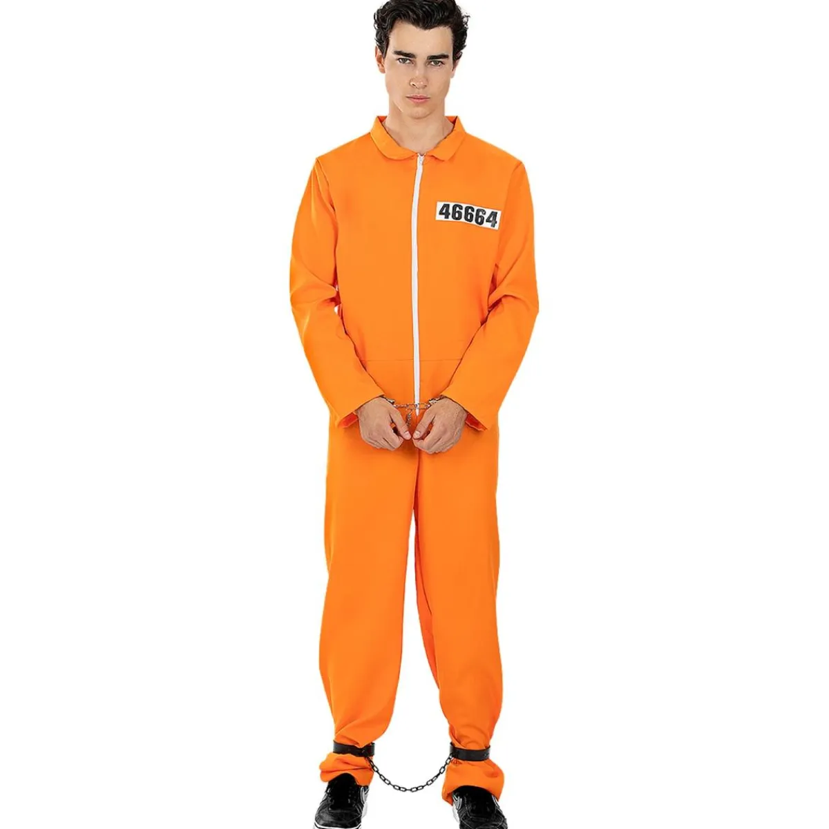 Funidelia Disfraces|Halloween*Disfraz de convicto naranja hombre M-L