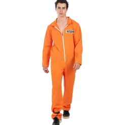 Funidelia Disfraces|Halloween*Disfraz de convicto naranja hombre L-XL