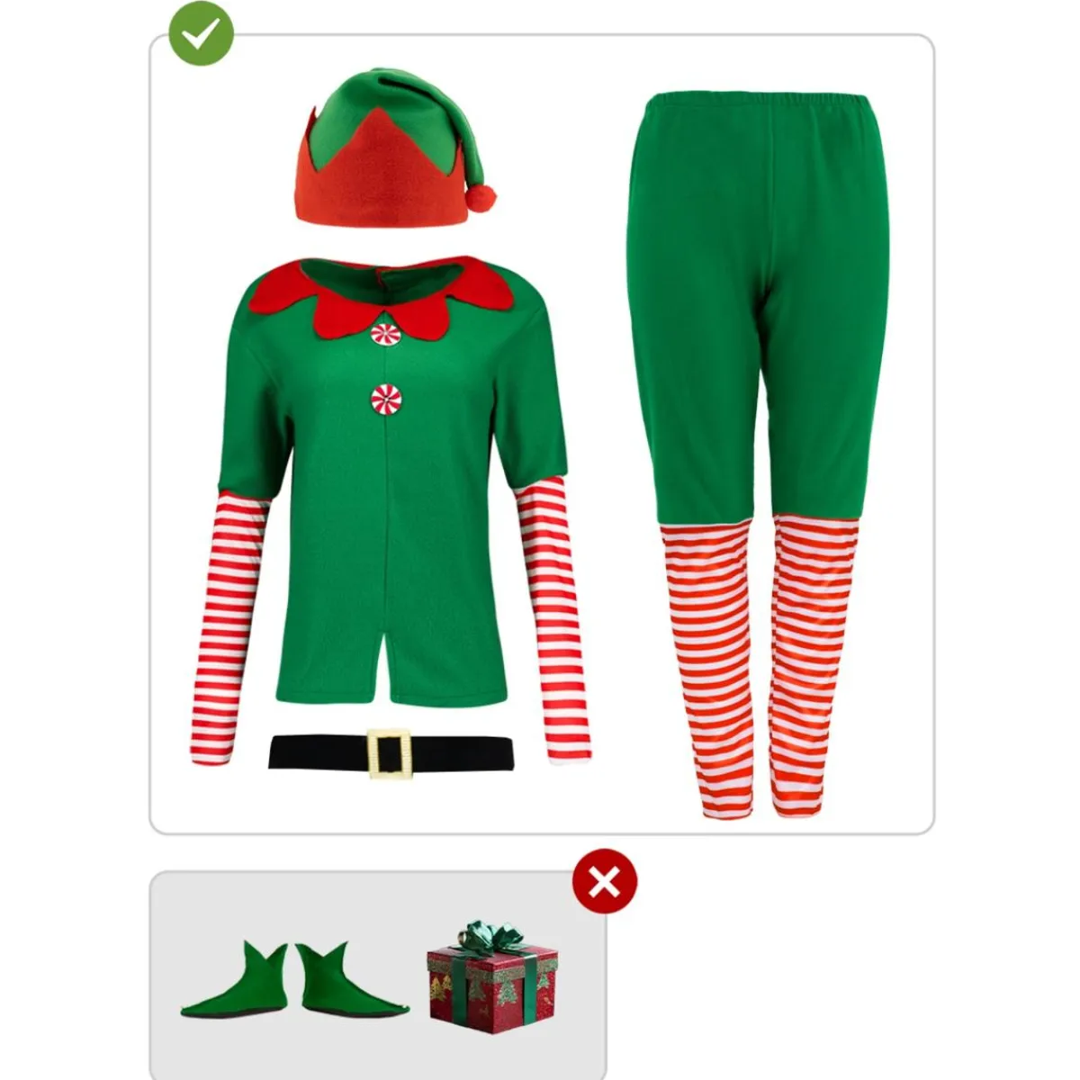 Funidelia Disfraces|Halloween*Disfraz de elfa navideña mujer XXL