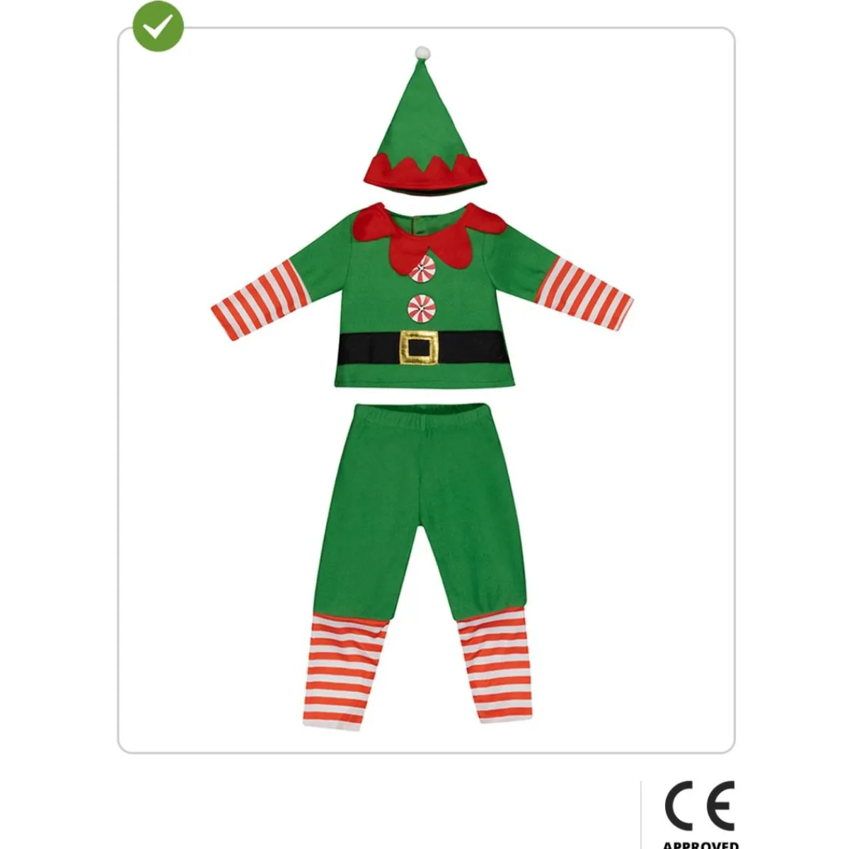 Funidelia Halloween*Disfraz de elfo navideño bebé 12-24 meses