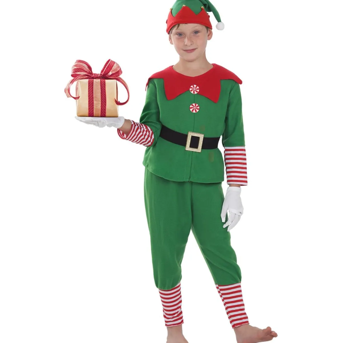 Funidelia Disfraces|Halloween*Disfraz de elfo navideño niño 10-12 años