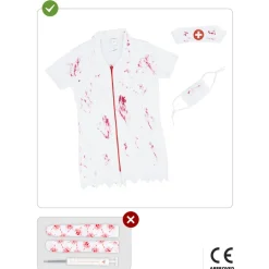 Funidelia Disfraces|Halloween*Disfraz de enfermera zombie niña 3-4 años