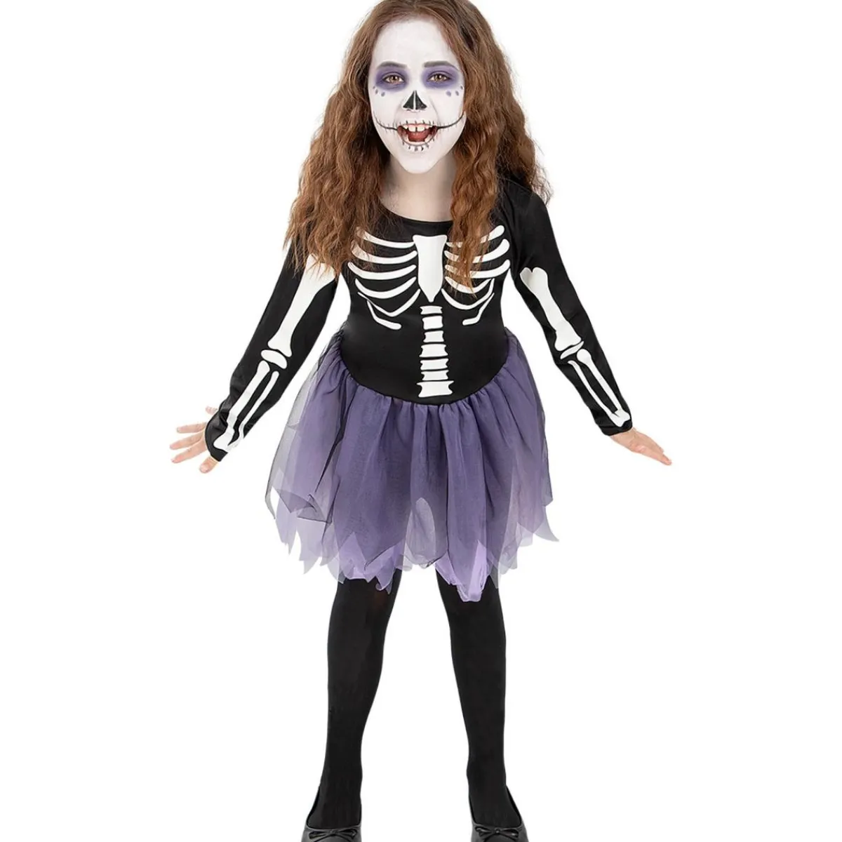Funidelia Disfraces|Halloween*Disfraz de esqueleto niña 10-12 años