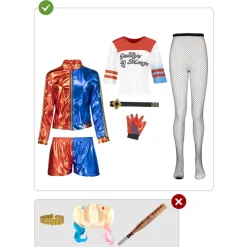 Funidelia Disfraces|Halloween*Disfraz de Harley Quinn Escuadrón Suicida XL