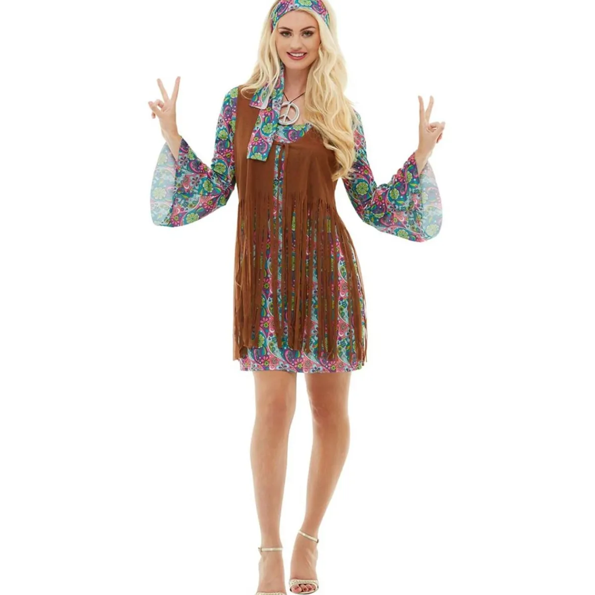 Funidelia Disfraces|Halloween*Disfraz de hippie para mujer XXL