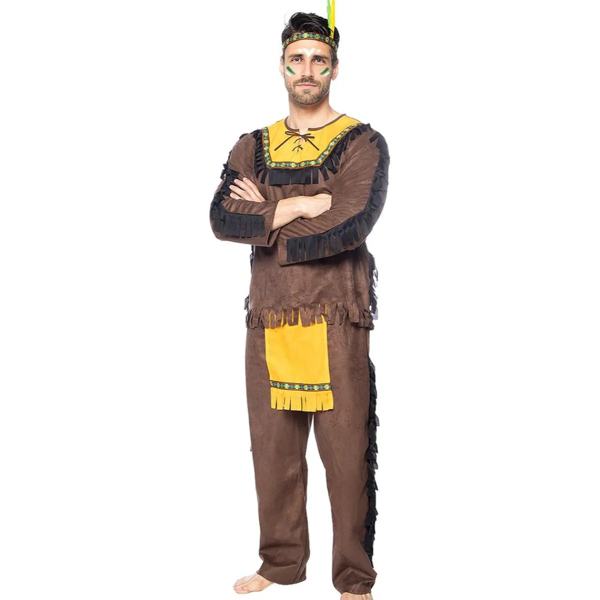 Funidelia Disfraces|Halloween*Disfraz de Indio Deluxe para hombre XXL
