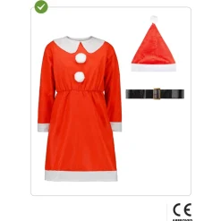 Funidelia Disfraces|Halloween*Disfraz de Mamá Noel niña 10-12 años