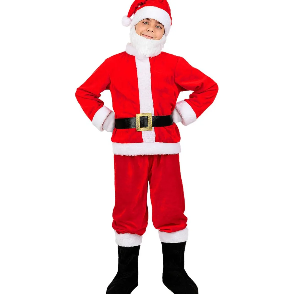 Funidelia Disfraces|Halloween*Disfraz de Papá Noel Deluxe niño 3-4 años