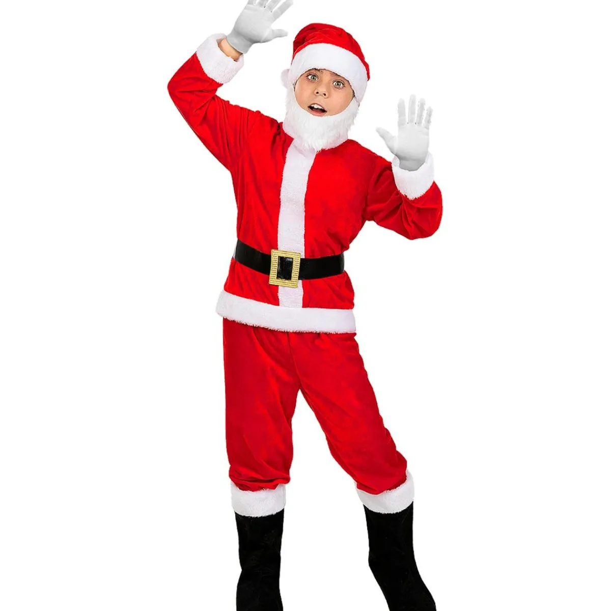 Funidelia Disfraces|Halloween*Disfraz de Papá Noel Deluxe niño 3-4 años