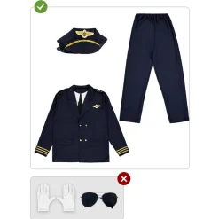 Funidelia Halloween|Disfraces*Disfraz de piloto de aviones para hombre L