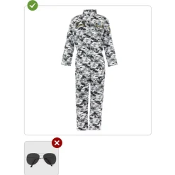 Funidelia Halloween|Disfraces*Disfraz de piloto de caza para hombre M-L