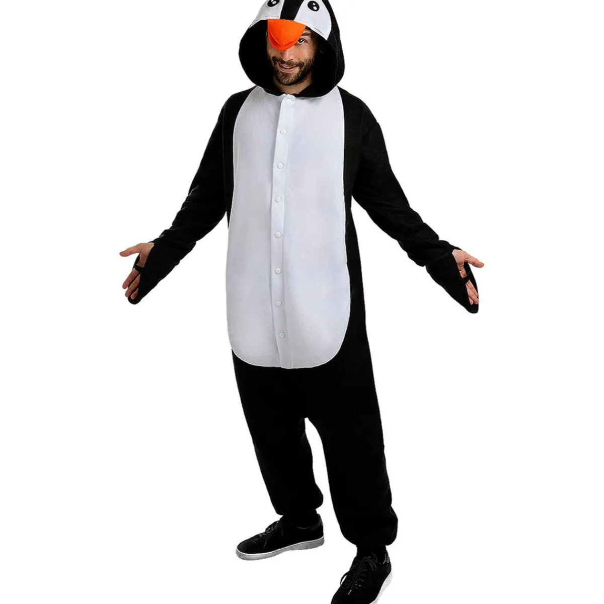 Funidelia Halloween|Disfraces*Disfraz de pingüino onesie para adulto S-M