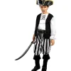 Funidelia Halloween|Disfraces*Disfraz de pirata a rayas para niño- Colección blanca y negra 5-6 años