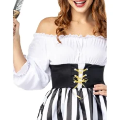 Funidelia Disfraces|Halloween*Disfraz de Pirata a rayas para mujer - Colección blanco y negro - Talla M