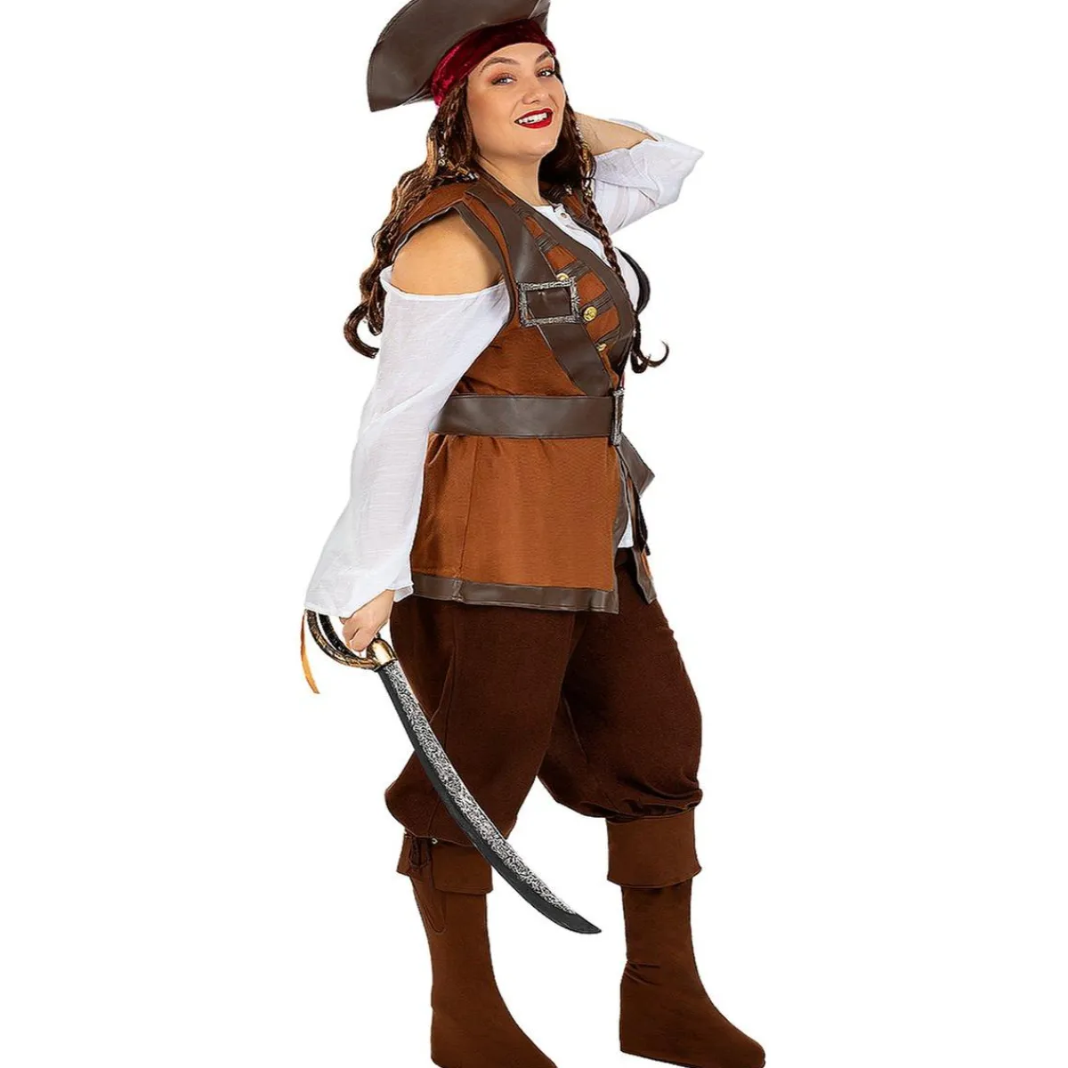 Funidelia Disfraces|Halloween*Disfraz de pirata para mujer- Colección Caribe L