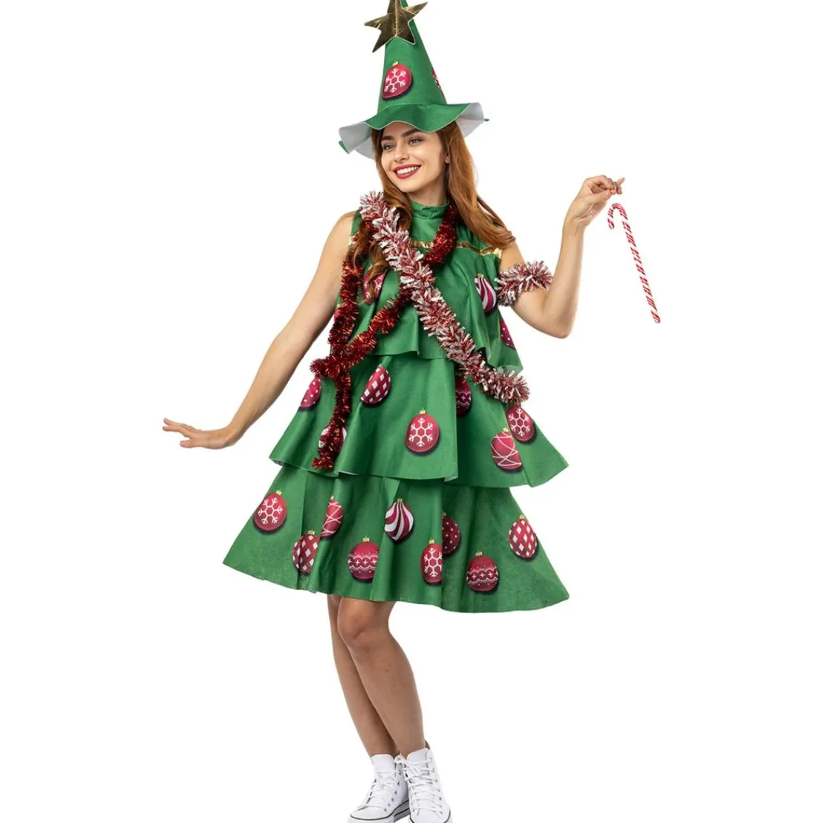 Funidelia Halloween*Disfraz de árbol de Navidad mujer talla única