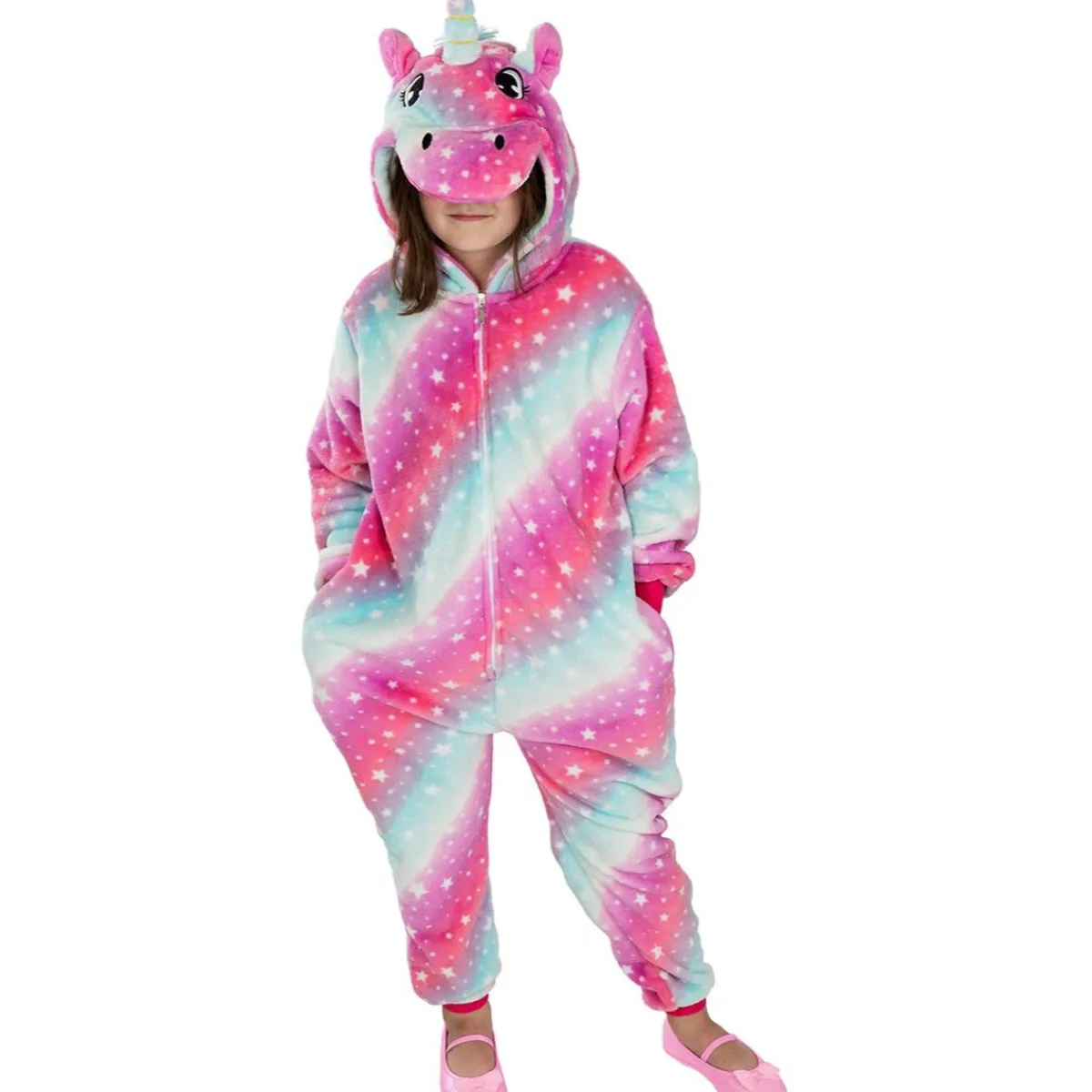Funidelia Halloween|Disfraces*Disfraz de unicornio multicolor onesie para niños 10-12 años