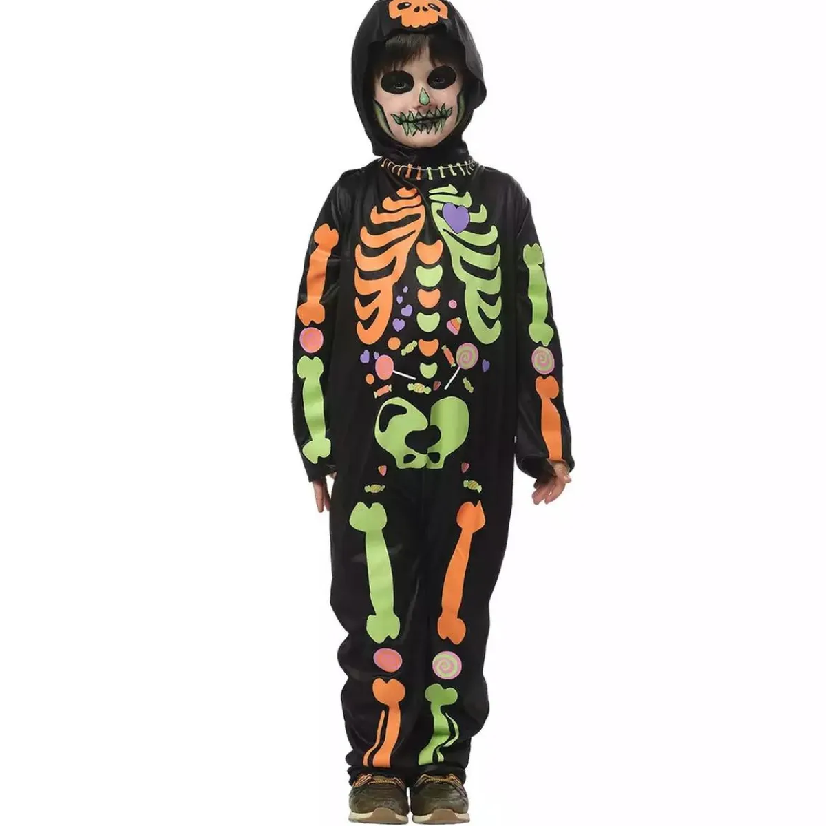 RUBIE'S Disfraces|Halloween*Disfraz Esqueleto Chuches Brillantes Talla M (5-7 años)
