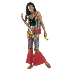 RUBIE'S Disfraces|Halloween*Disfraz hippie con flores para adulto Talla única ㅤ