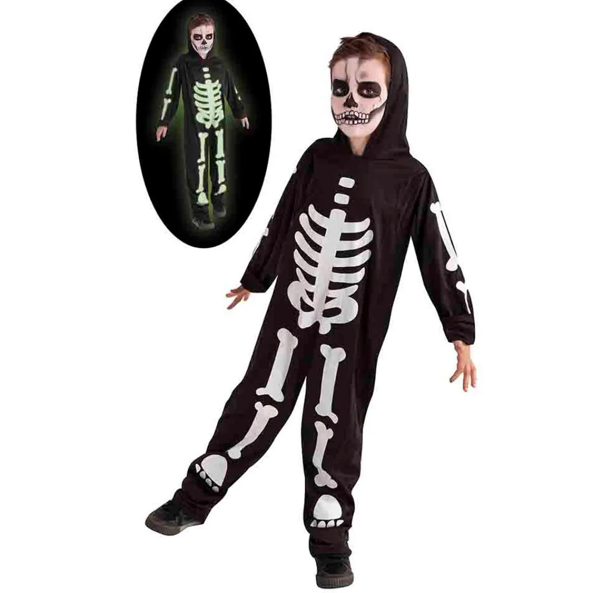 RUBIE'S Disfraces|Halloween*Disfraz Infantil - Esqueleto Brilla en la Oscuridad 5-7 años