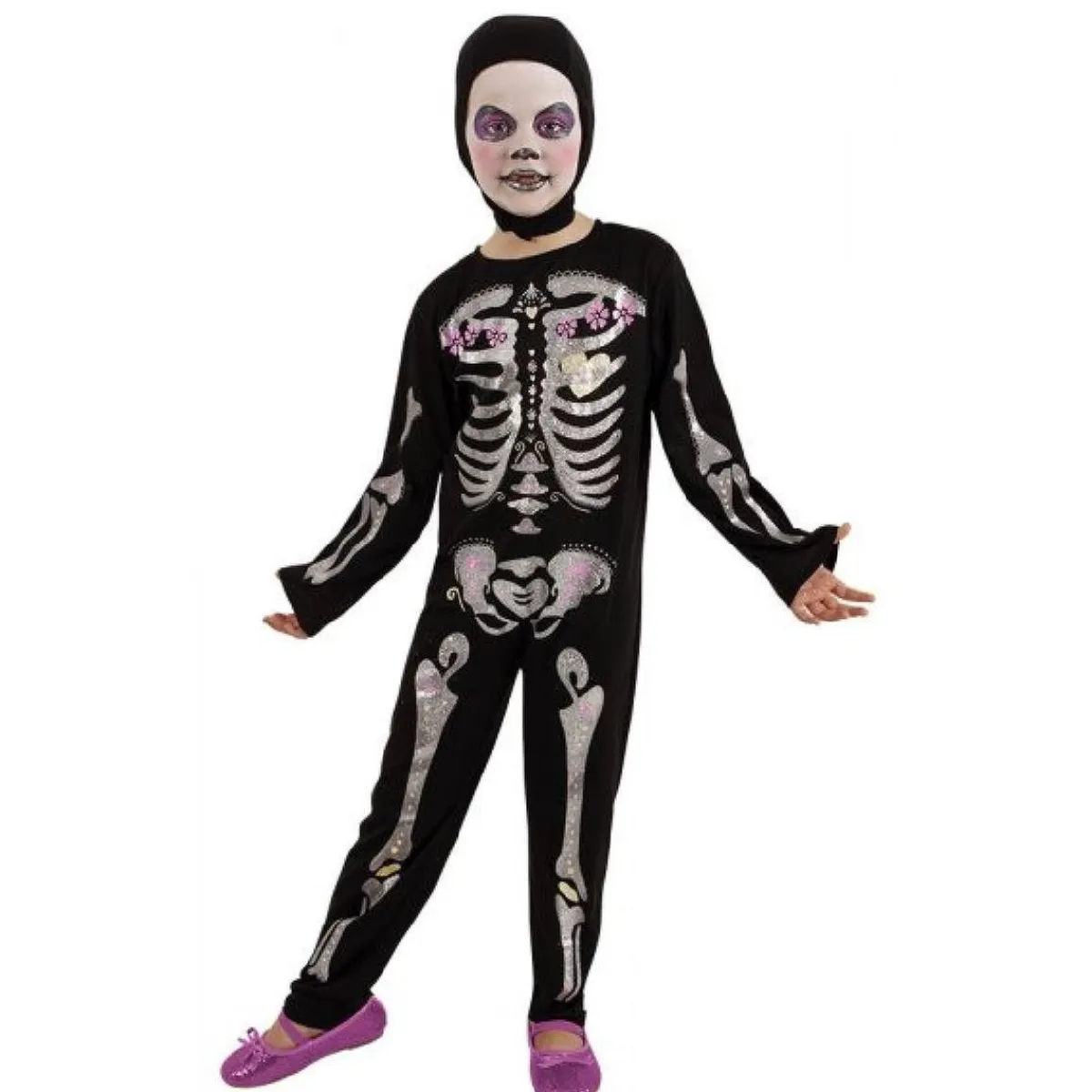 RUBIE'S Disfraces|Halloween*Disfraz infantil - Esquelita purpurinita 5-7 años