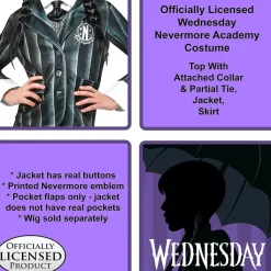 RUBIE'S Disfraces|Halloween*Disfraz infantil - Uniforme Miércoles Addams talla S
