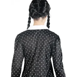 BIZAK Disfraces|Halloween*Disfraz Miércoles Addams vestido con peluca talla M