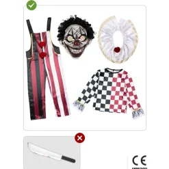 Funidelia Disfraces|Halloween*Disfraz Payaso Terrorífico Premium niño 10-12 años