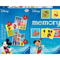 RAVENSBURGER IBÉRICA Friki Zone|Juegos Y Puzzles*Disney - Multipack Memory Disney: 48 cartas y 3 puzzles de 25/36/49 piezas ㅤ