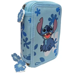 LILO & STITCH Material Escolar*Disney - Plumier 3 cremalleras Stitch - Ibiscus Boy