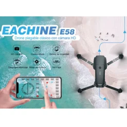 KLACK EUROPE Vehículos Y Circuitos*Dron con cámara 720p EKLACK58