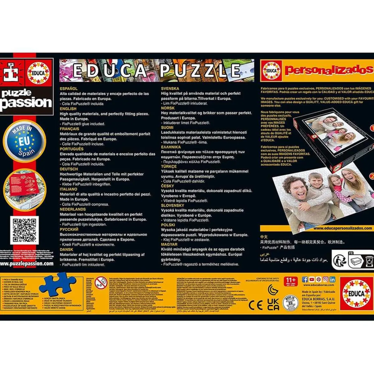 EDUCA BORRAS Juegos Y Puzzles*Educa - Puzzle educativo de 500 piezas con pegamento Fix, 34 x 48 cm ㅤ