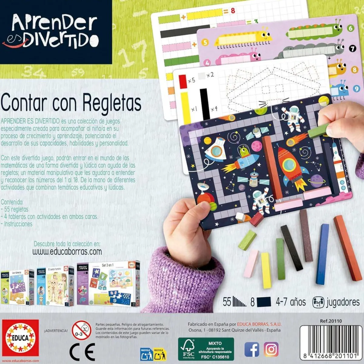 EDUCA BORRAS Juguetes Educativos Y Libros|Juegos Y Puzzles*- Contar con regletas